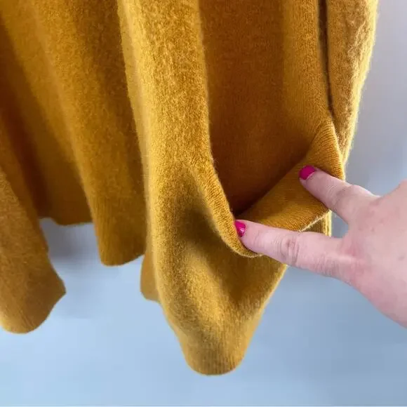Madewell Mustard Orange Wool Alpaca Blend Boho Open Cardigan Sweater Size Small - Picture 4 of 10
